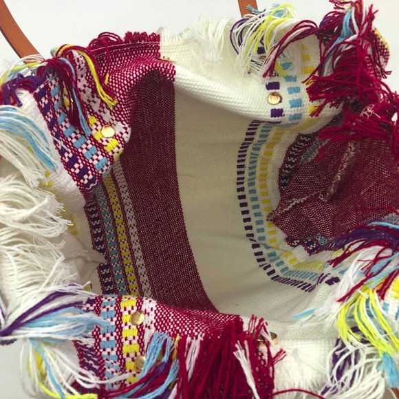 Jen & Co Madison Handwoven Bag in Bag Handwoven BohoTote & Smaller Crossbody Bag - Picture 4 of 7